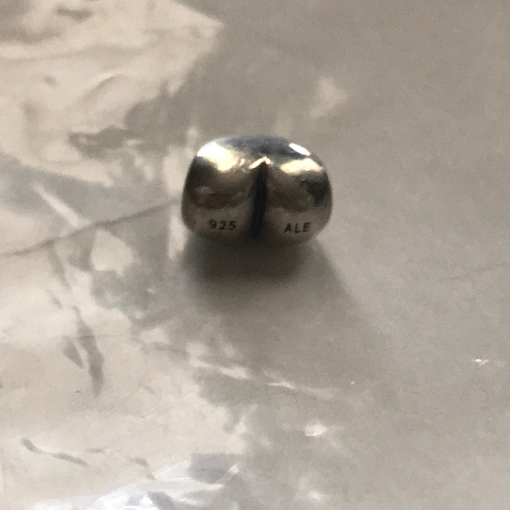 Authentic Solid Heart Pandora Silver Charm - image 3